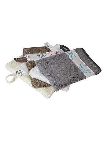 Toalla y 2 paños de baño de rizo de algodón TOURNICOQUIN