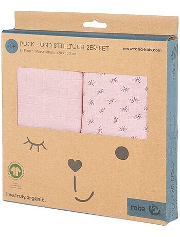 Toallas de lactancia en algodón orgánico 2 piezas - ROBA 'Lil planet'