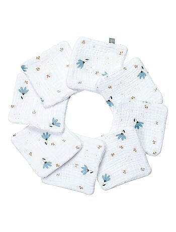 Toallitas bebé reutilizables 8 piezas, bleuet | SEVIRA KIDS