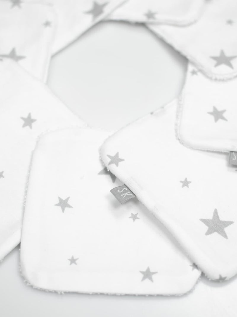 Toallitas de bebé lavables de algodón 8 piezas, stella | SEVIRA KIDS Blanco - Kiabi