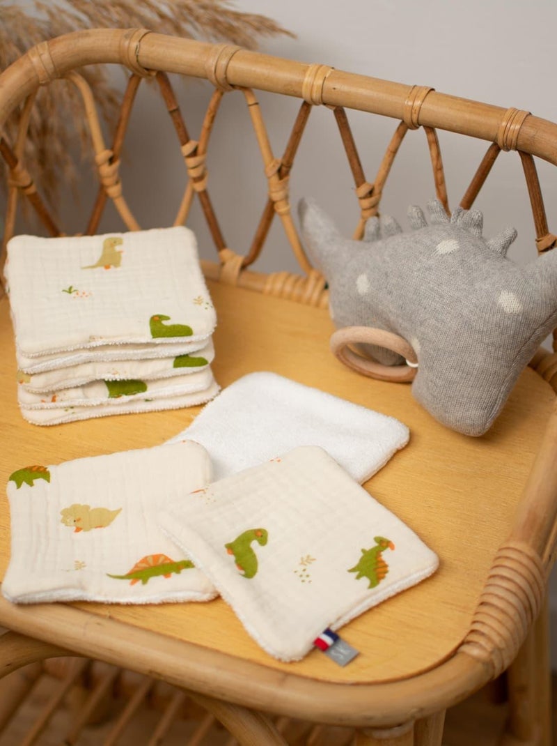 Toallitas lavables para bebé 8 piezas, dino | SEVIRA KIDS Crudo - Kiabi