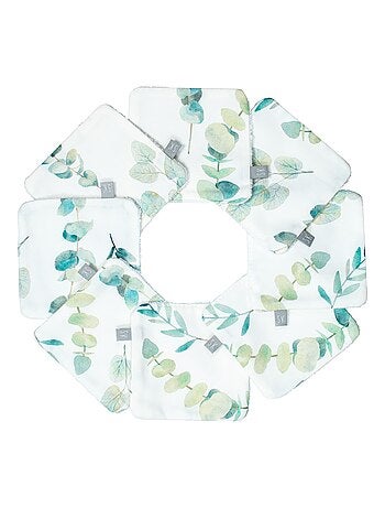 Toallitas para bebé lavables 100% algodón 8 unidades, eucalyptus - SEVIRA KIDS