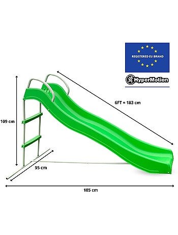 Tobogán infantil de jardín con escalera exterior estable y seguro – hypermotion