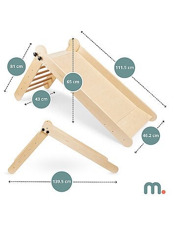 Tobogán infantil de madera plegable para interior Mamabrum