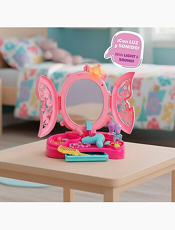 Tocador con luz y sonido + accesorios beauty love