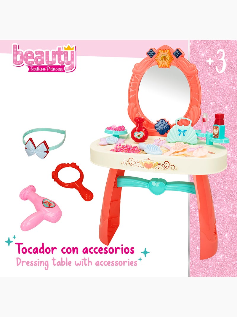 Tocador infantil con accesorios, luz y sonido beauty fashion princess N/D - Kiabi