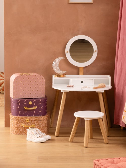 Tocador infantil con espejo y taburete a juego - Kiabi