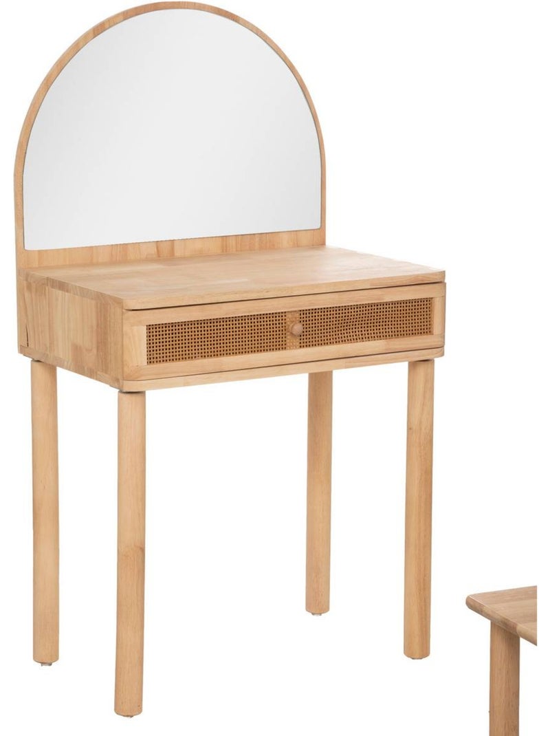 Tocador infantil y taburete de madera de hevea 55x100cm Beige - Kiabi