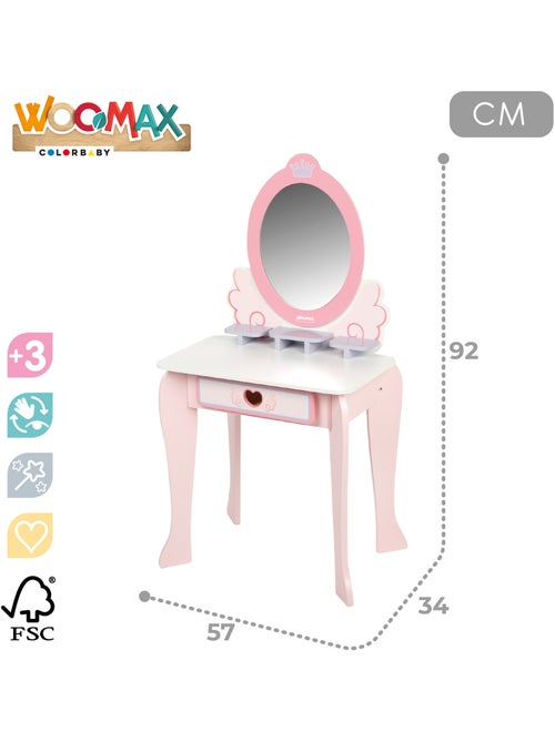 Tocador madera c/taburete y accesorios WOOMAX - Kiabi