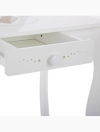 Tocador y taburete infantil demoiselle blanco l71,5cm