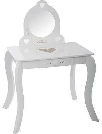 Tocador y taburete infantil demoiselle blanco l71,5cm