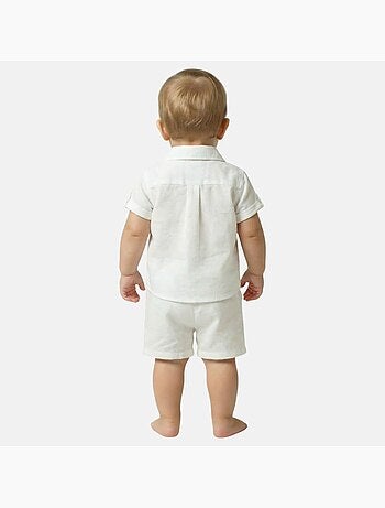 Tom Kids - Conjunto bebé niño ceremonia bautizo camisa de manga corta y pantalón corto