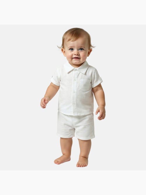 Tom Kids - Conjunto bebé niño ceremonia bautizo camisa de manga corta y pantalón corto - Kiabi