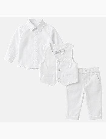 Tom Kids - Conjunto bebé niño ceremonia camisa chaleco pajarita y pantalón
