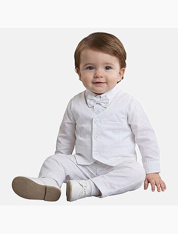 Tom Kids - Conjunto bebé niño ceremonia camisa chaleco pajarita y pantalón