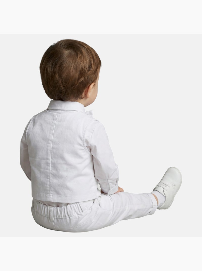 Tom Kids - Conjunto bebé niño ceremonia camisa chaleco pajarita y pantalón Blanco - Kiabi