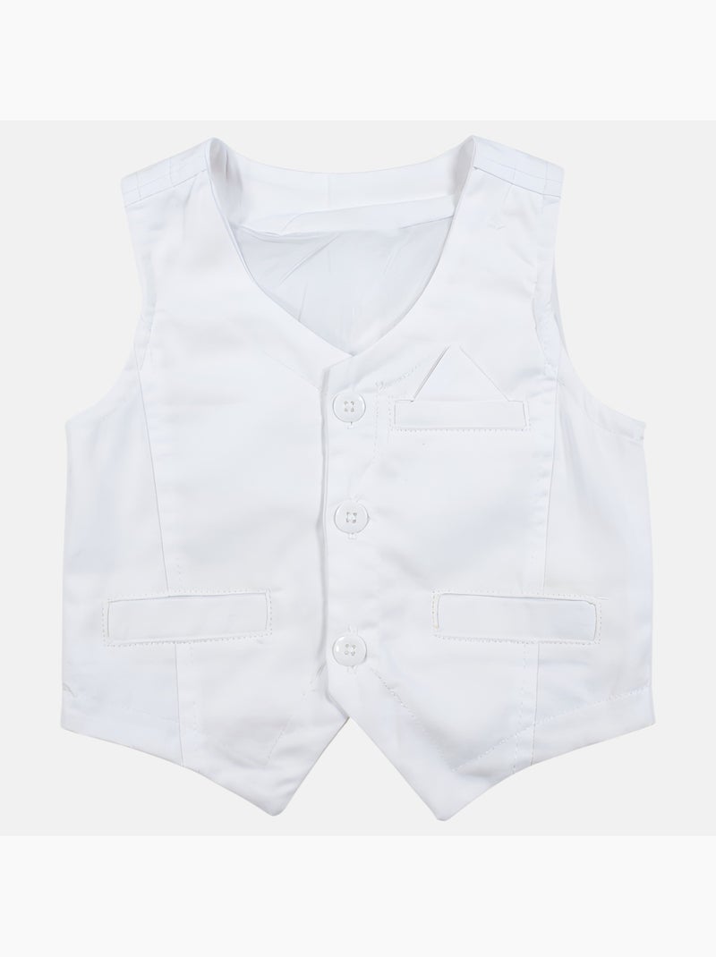 Tom Kids - Conjunto bebé niño ceremonia camisa chaleco pajarita y pantalón Blanco - Kiabi