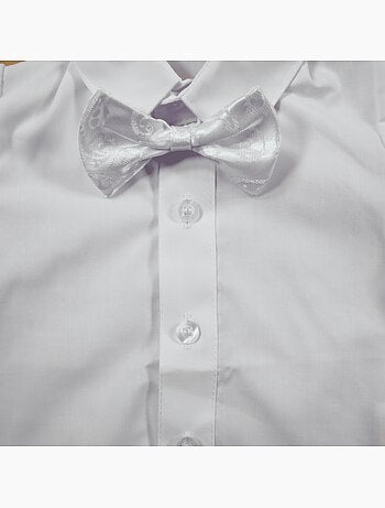 Tom Kids - Conjunto bebé niño ceremonia camisa chaleco pajarita y pantalón corto