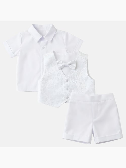 Tom Kids - Conjunto bebé niño ceremonia camisa chaleco pajarita y pantalón corto - Kiabi