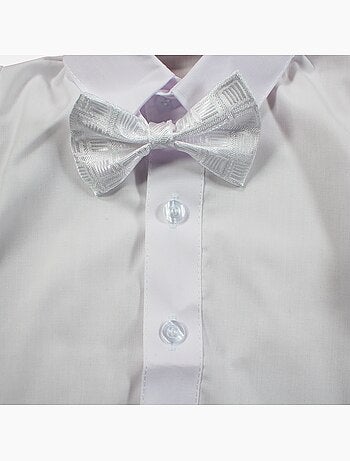 Tom Kids - Conjunto bebé niño ceremonia camisa chaleco pajarita y pantalón corto