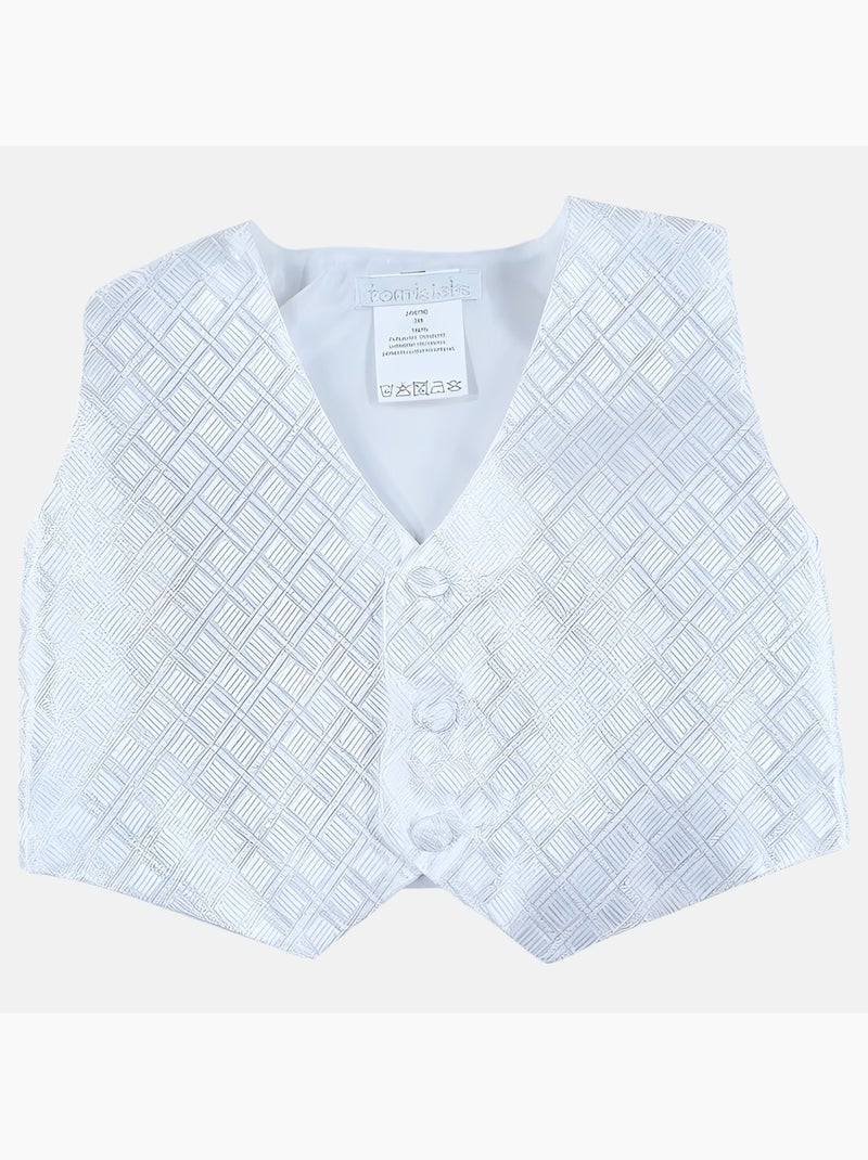 Tom Kids - Conjunto bebé niño ceremonia camisa chaleco pajarita y pantalón corto Blanco - Kiabi