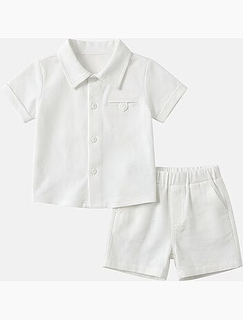 Tom Kids - Conjunto bebé niño ceremonia camisa de manga corta y pantalón corto