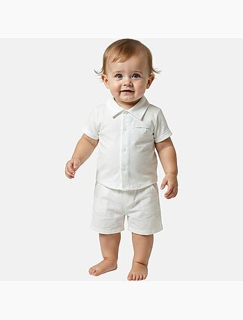 Tom Kids - Conjunto bebé niño ceremonia camisa de manga corta y pantalón corto