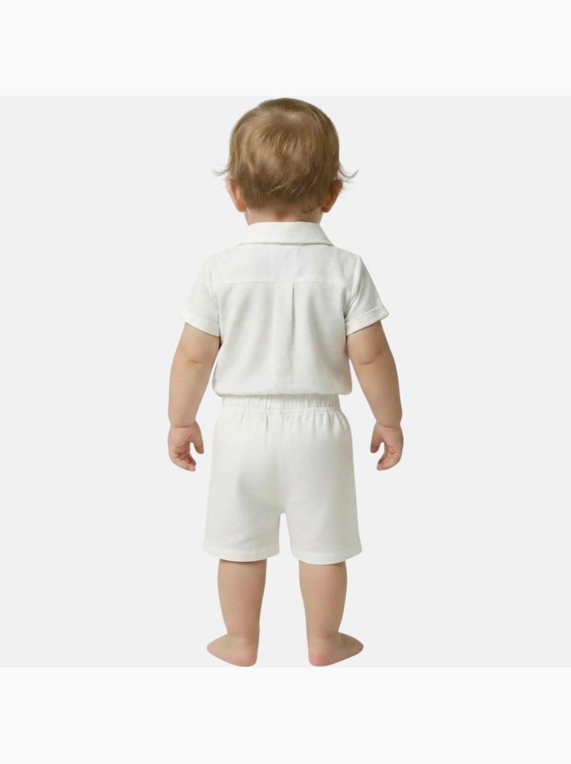 Tom Kids - Conjunto bebé niño ceremonia camisa de manga corta y pantalón corto Blanco - Kiabi