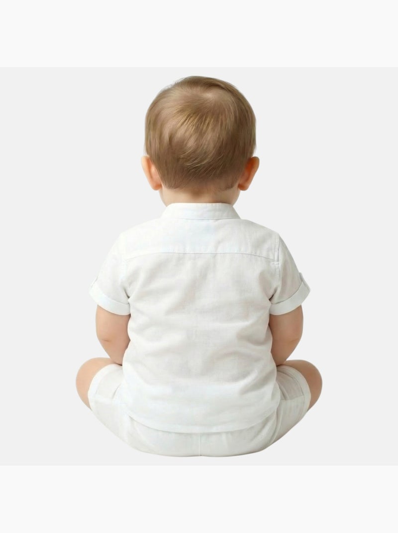 Tom Kids - Conjunto bebé niño para ceremonia camisa de manga corta y pantalón corto Blanco - Kiabi