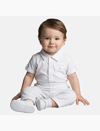 Tom Kids - Conjunto bebé niño para ceremonias estivales camisa chaleco pajarita y pantalón corto