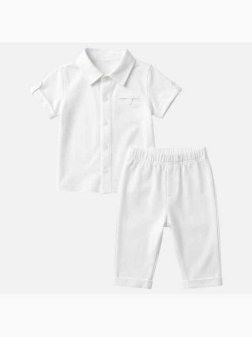 Tom Kids - Conjunto bebé niño para ceremonias estivales camisa chaleco pajarita y pantalón corto - Kiabi