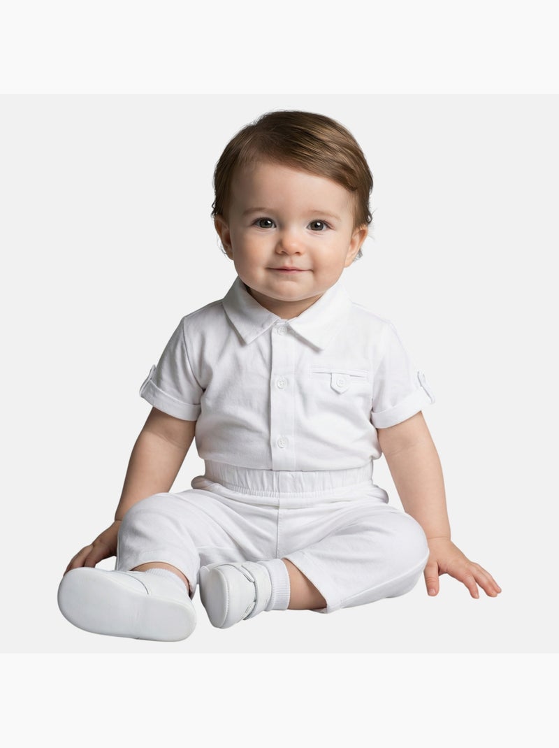 Tom Kids - Conjunto bebé niño para ceremonias estivales camisa chaleco pajarita y pantalón corto Blanco - Kiabi