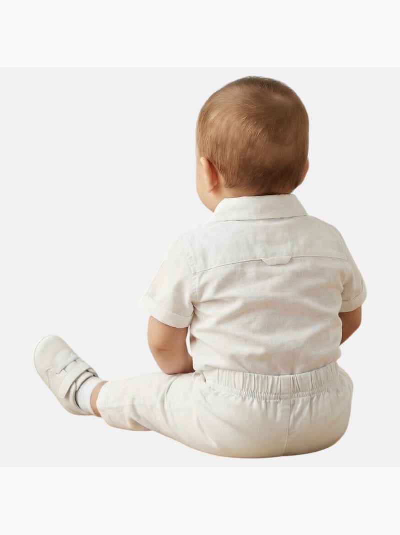 Tom Kids - Conjunto bebé niño para ocasiones especiales camisa de manga corta y pantalón Blanco - Kiabi