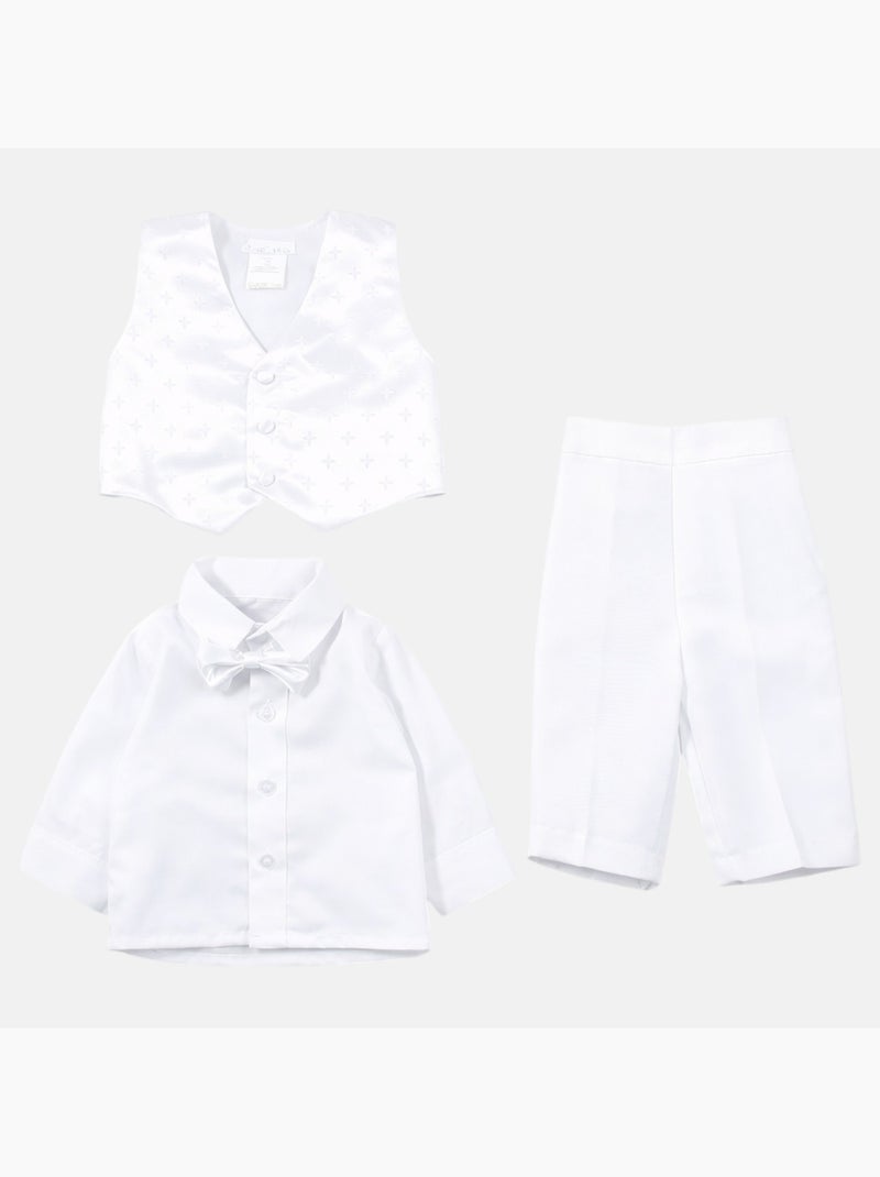 Tom Kids - Conjunto para bebé niño con camisa chaleco pantalón corto y pajarita Blanco - Kiabi