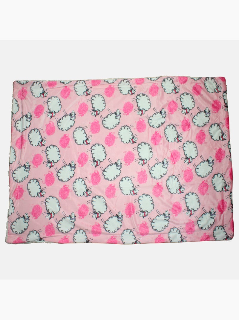 Tom Kids - Manta bebé con estampado de ovejitas y nubes Rosa - Kiabi