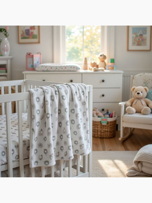 Tom Kids - Manta suave para bebé con estampado de elefantes - Kiabi