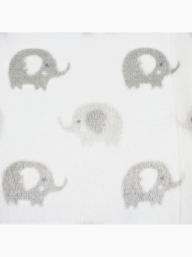 Tom Kids - Manta suave para bebé con estampado de elefantes Blanco - Kiabi