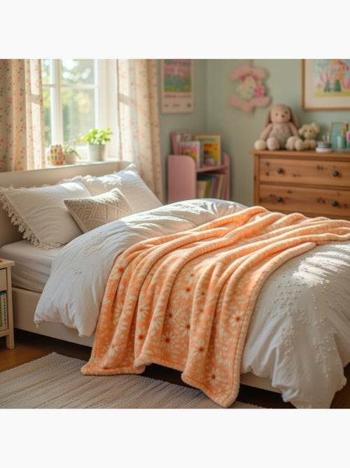 Tom Kids - Manta suave para bebé con estampado de flores - Kiabi