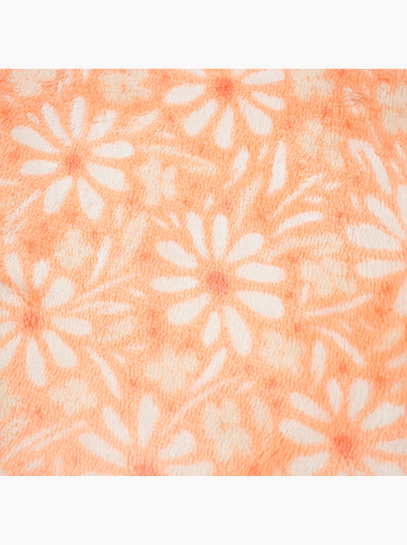 Tom Kids - Manta suave para bebé con estampado de flores Naranja - Kiabi