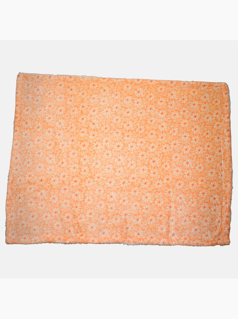 Tom Kids - Manta suave para bebé con estampado de flores Naranja - Kiabi