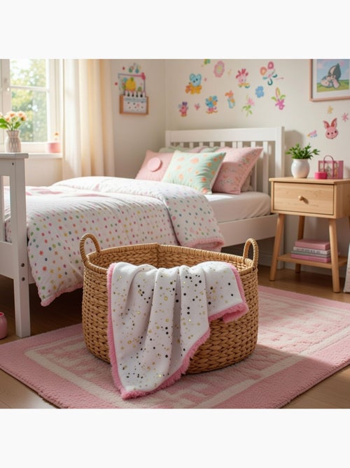 Tom Kids - Manta suave para niña con lunares dorados - Kiabi