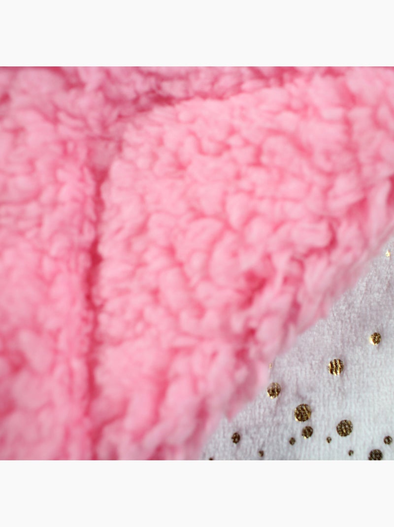 Tom Kids - Manta suave para niña con lunares dorados Rosa - Kiabi