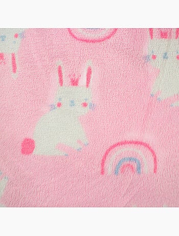 Tom Kids - Manta suave para niña con peluche conejo