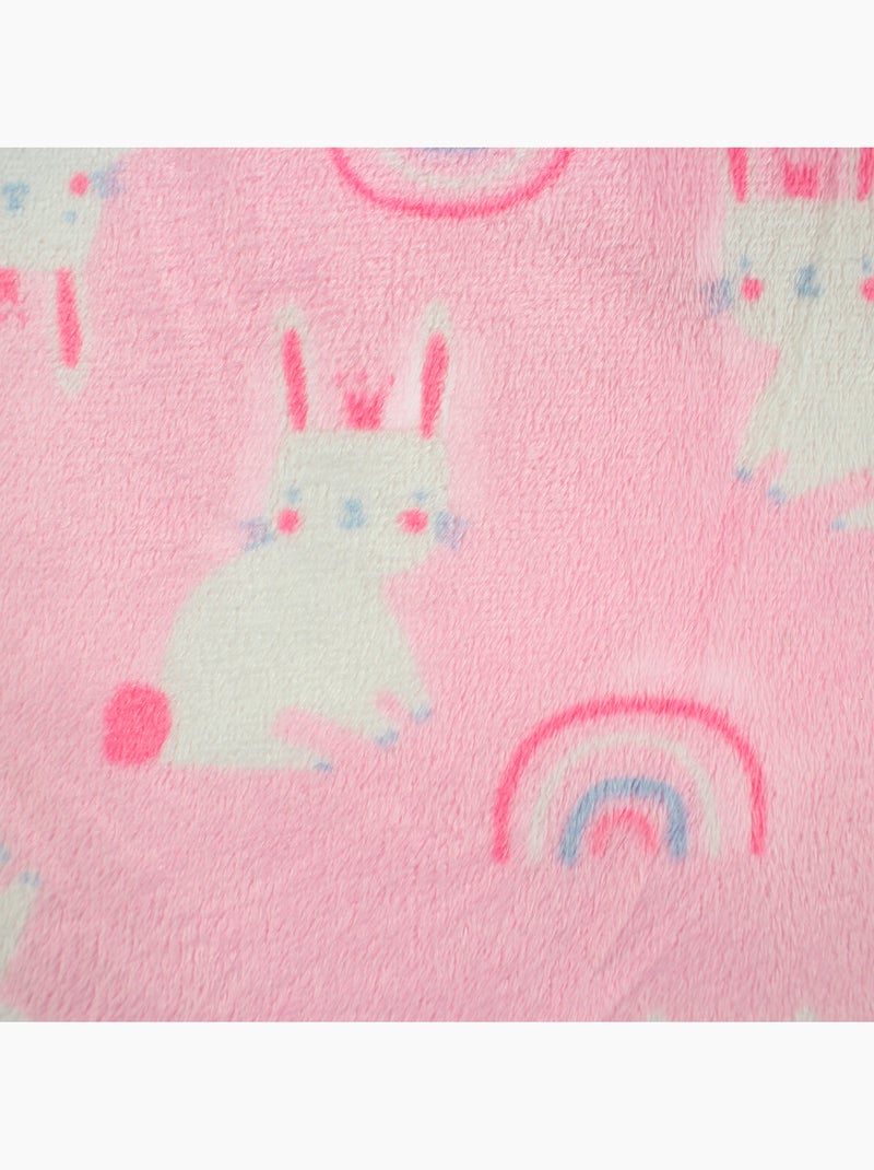 Tom Kids - Manta suave para niña con peluche conejo Rosa - Kiabi
