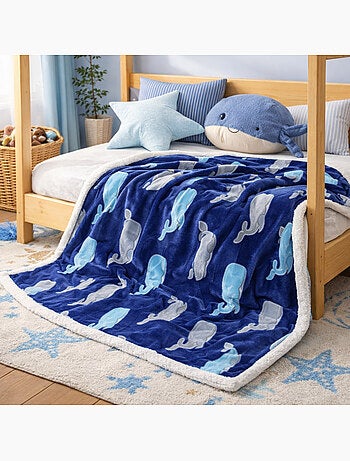 Tom Kids - Manta suave para niño con estampado de ballenas