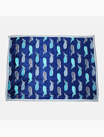 Tom Kids - Manta suave para niño con estampado de ballenas