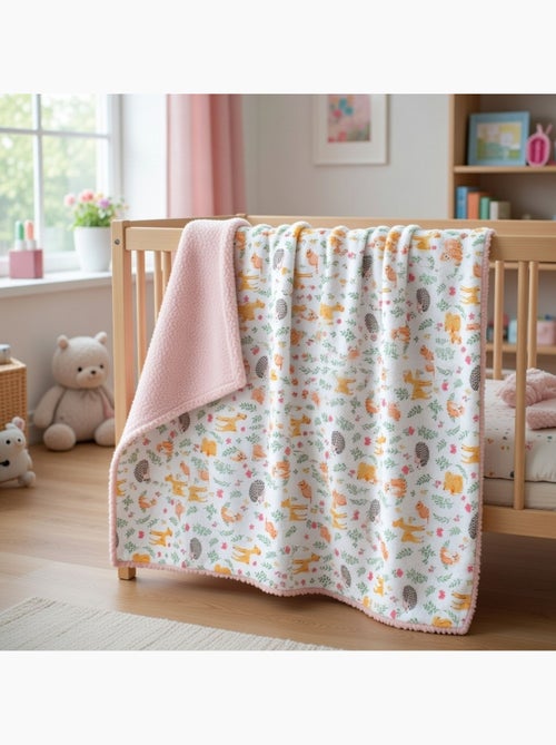 Tom Kids - Plaid suave con motivos de animales del bosque - Kiabi