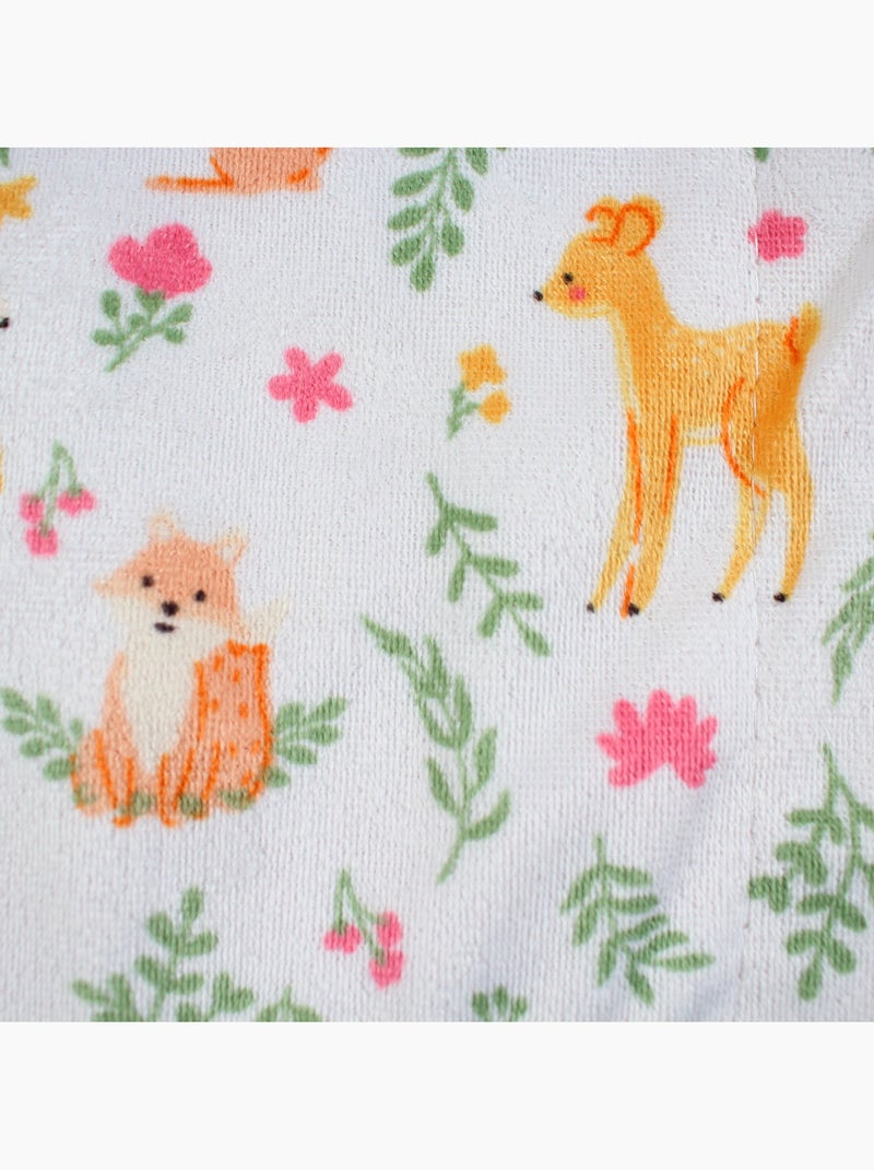 Tom Kids - Plaid suave con motivos de animales del bosque Blanco - Kiabi