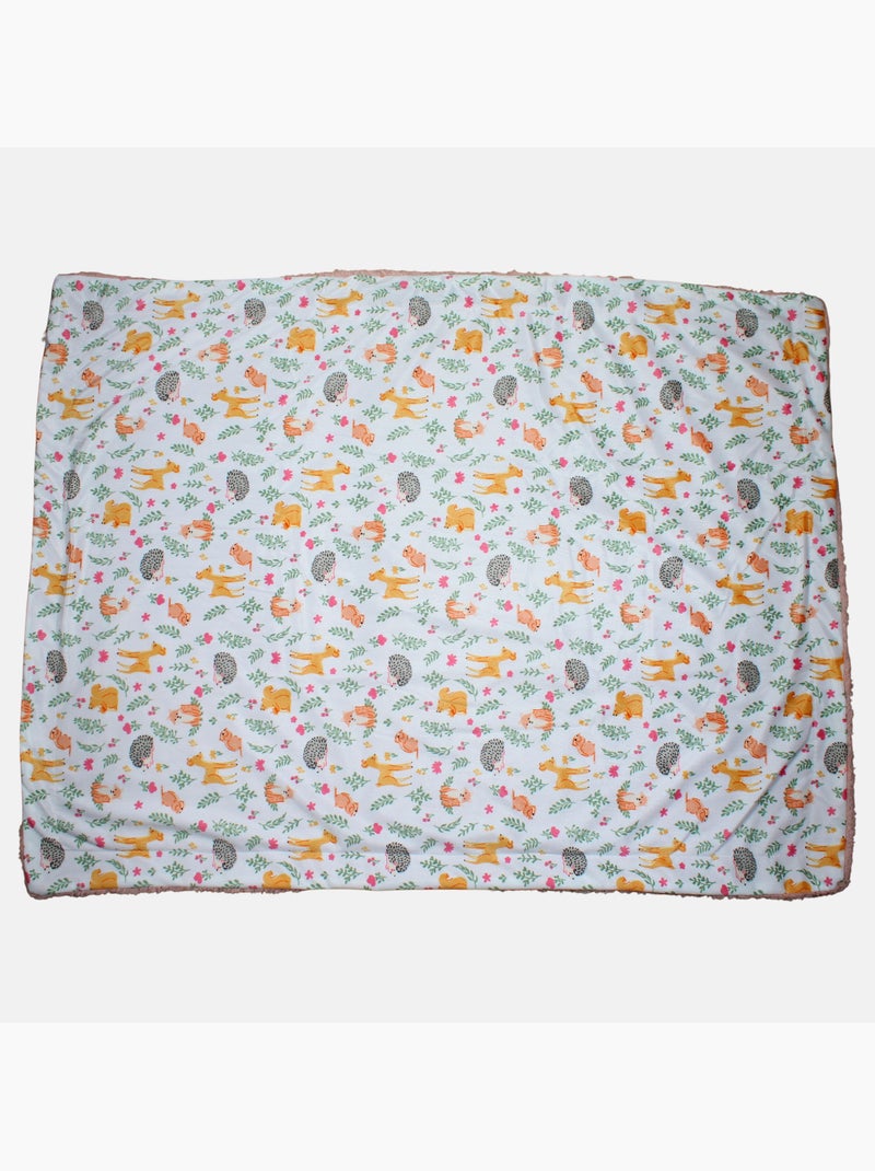 Tom Kids - Plaid suave con motivos de animales del bosque Blanco - Kiabi