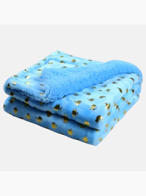 Tom Kids - Plaid suave con motivos de elefantes dorados - Kiabi